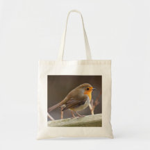 Robin op een Canvas tas