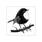 Robin op een filiaal rubberstempel (Afrduk)