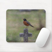 Robin op een kruis muismat (Met muis)
