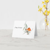 Robin op Eucalyptus Branch - Gevouwen Wenskaart Kaart (Gele Bloem)