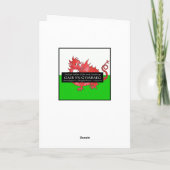 Robin op krans kerst Kaart: Welsh groet Feestdagen Kaart (Achterkant)