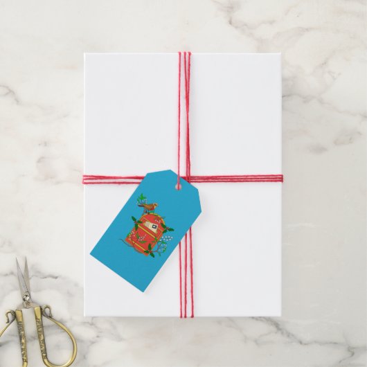 Robin op Postbox Cadeaulabel (Met Touw)