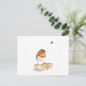 Robin Original Waterverf Design Briefkaart (Staand voorkant)