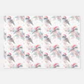 Robin Owl Patronen Zuidelijk Halfrond Kerstmis Inpakpapier Vel (Voorkant 3)