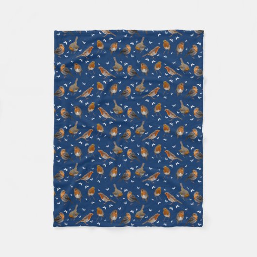 Robin Party Fleece Blanket (marine) Deken (Voorkant)