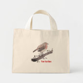 Robin perched on ivy leaf wilde vogels mini tote bag (Voorkant)