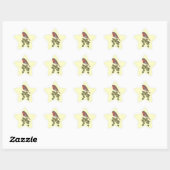 Robin perched on ivy leaf wilde vogels ster sticker (Vel)