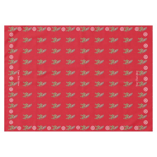 Robin perched on ivy leaf Wilde vogels voor kerstm Tafelkleed (Voorkant (Horizontaal))