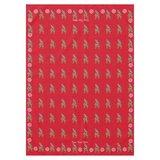 Robin perched on ivy leaf Wilde vogels voor kerstm Tafelkleed (Voorkant)