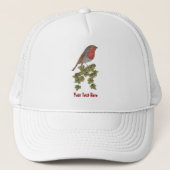 Robin Perched on ivy leafs wilde vogels Trucker Pet (Voorkant)