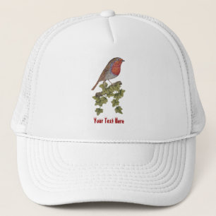 Robin Perched on ivy leafs wilde vogels Trucker Pet