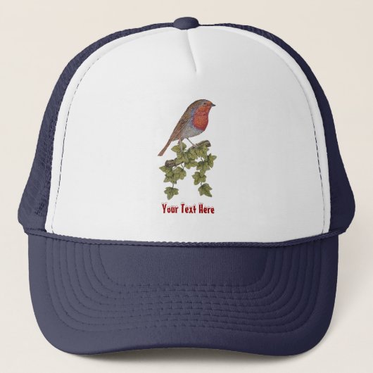 Robin Perched on ivy leafs wilde vogels Trucker Pet (Voorkant)
