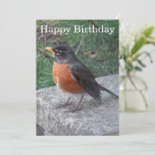  Robin Photo Birthday Flat Kaart (Staand voorkant)