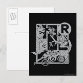 Robin - Picto Gray Briefkaart (Voorkant / Achterkant)