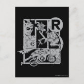 Robin - Picto Gray Briefkaart (Voorkant)