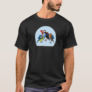 Robin Puffin Bird First Day op School Animal Biolo T-shirt