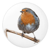 Robin Red-borstvogel Keramische Knop (Voorkant)