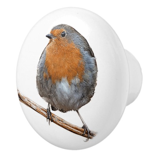 Robin Red-borstvogel Keramische Knop (Rechts)