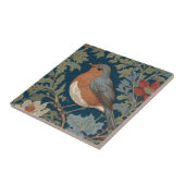 Robin Red Breast Bird William Morris stijl Links Tegeltje (Zijkant)