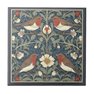 Robin Red Breast Birds William Morris stijl Vogel Tegeltje