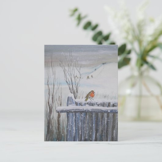 Robin Red Breast Briefkaart (Staand voorkant)