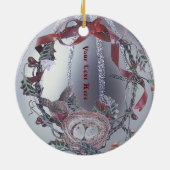 Robin Red Breast Embellish Silver Ornament (Achterkant)