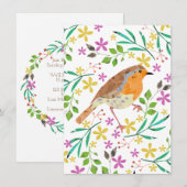 Robin Red Breast, kerstvogel Kaart (Voorkant / Achterkant)