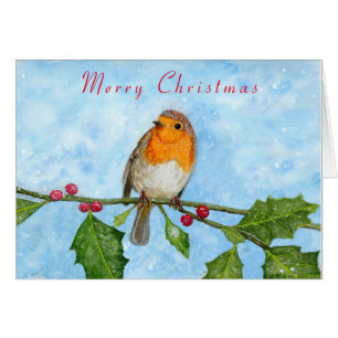 Robin Red Breast na kerstKaart