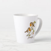 Robin Redborst Birds Personalized Latte Mok (Rechterhoek)