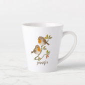 Robin Redborst Birds Personalized Latte Mok (Rechts)