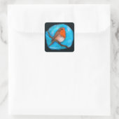 Robin redborst vierkante sticker (Tas)