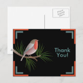 Robin Redbreast Bedankt Briefkaart (Voorkant / Achterkant)