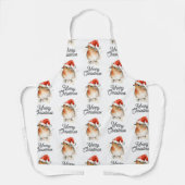 Robin Redbreast Feestelijk Wildlife Vrolijk Kerstf Schort (Voorkant)