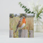 Robin Redbreast Groeten Kaart (Staand voorkant)