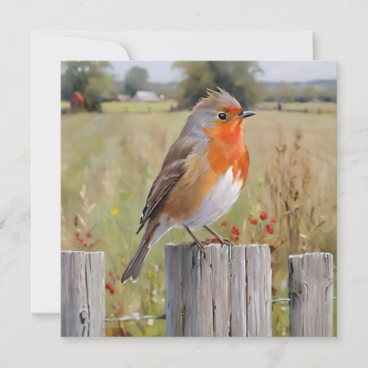 Robin Redbreast Groeten Kaart (Voorkant)
