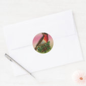 Robin Redbreast met Holly Berry Kaarten Ronde Sticker (Envelop)