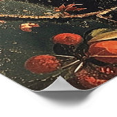 Robin Redbreast op een boomtak Poster (Hoek)