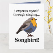 Robin Redbreast Songbird Kaart (Gele Bloem)