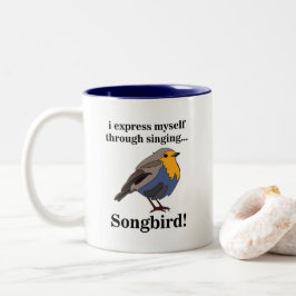 Robin Redbreast Songbird Tweekleurige Koffiemok