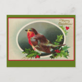 Robin Redbreast Vintage Kerst Kaart (Voorkant)