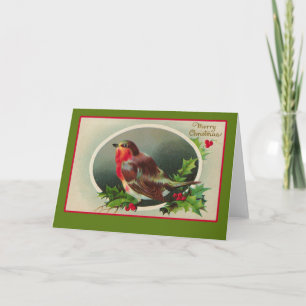 Robin Redbreast Vintage Kerst Kaart