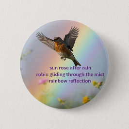 Robin Regenboog Ronde Button 5,7 Cm
