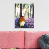 Robin rood-borst afbeelding voor gewikkeld doek canvas afdruk (Insitu (Woonkamer))