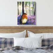 Robin rood-borst afbeelding voor gewikkeld doek canvas afdruk (Insitu (Slaapkamer))