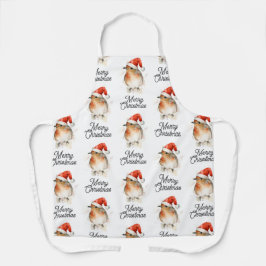 Robin Roodborst Festive Wilde Dieren Vrolijk Kerst Schort
