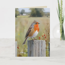 Robin Roodborst Wenskaart Kaart