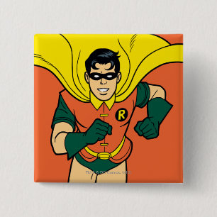 Robin Running Vierkante Button 5,1 Cm