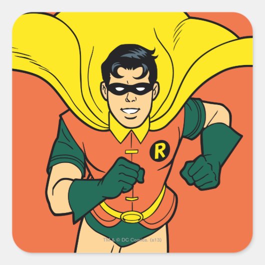Robin Running Vierkante Sticker (Voorkant)