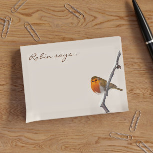 Robin Says Personalized Bird Post merkt op Post-it® Notes