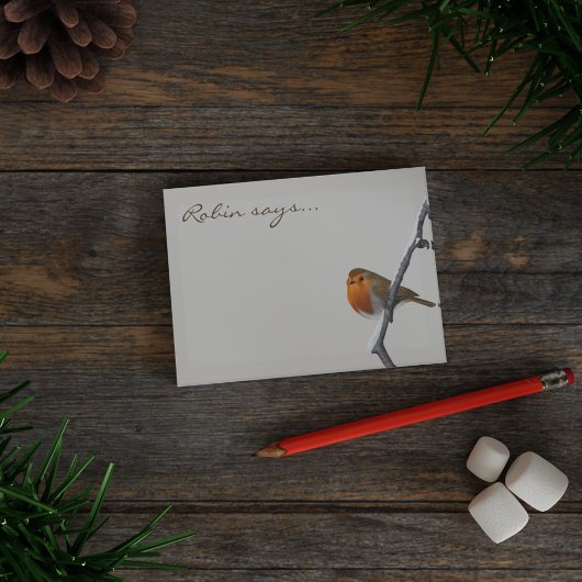 Robin Says Personalized Bird Post merkt op Post-it® Notes